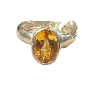 NWT Sterling Silver and Citrine Ring - SZ 7.5